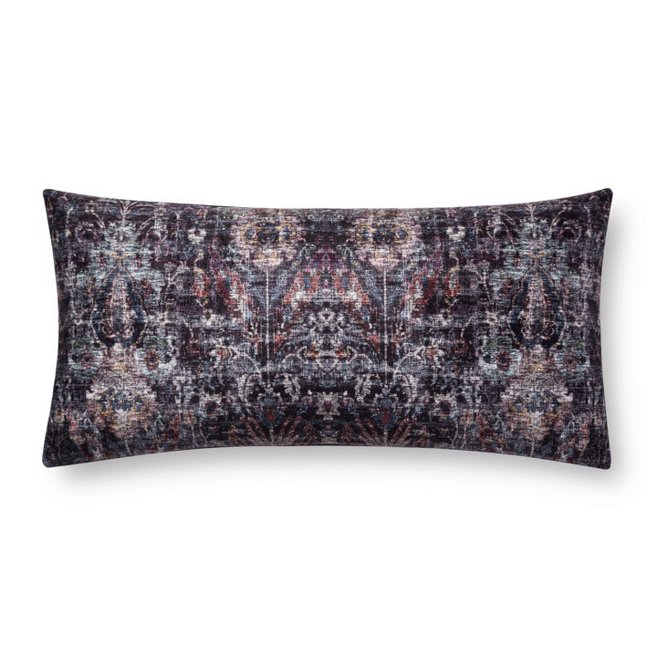 P0686 Black/Multi 12"x27" Down Pillow