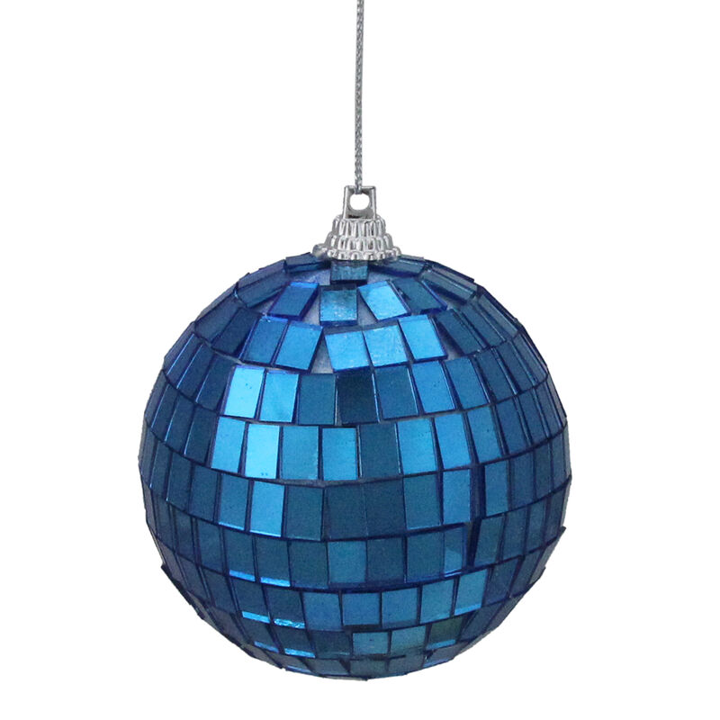 6ct Lavish Blue Mirrored Glass Disco Ball Christmas Ornaments 2.75" (70mm)