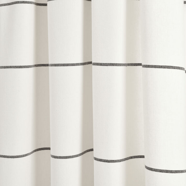 Farmhouse Boho Stripe Woven Tassel Yarn Dyed Cotton Window Curtain Panels