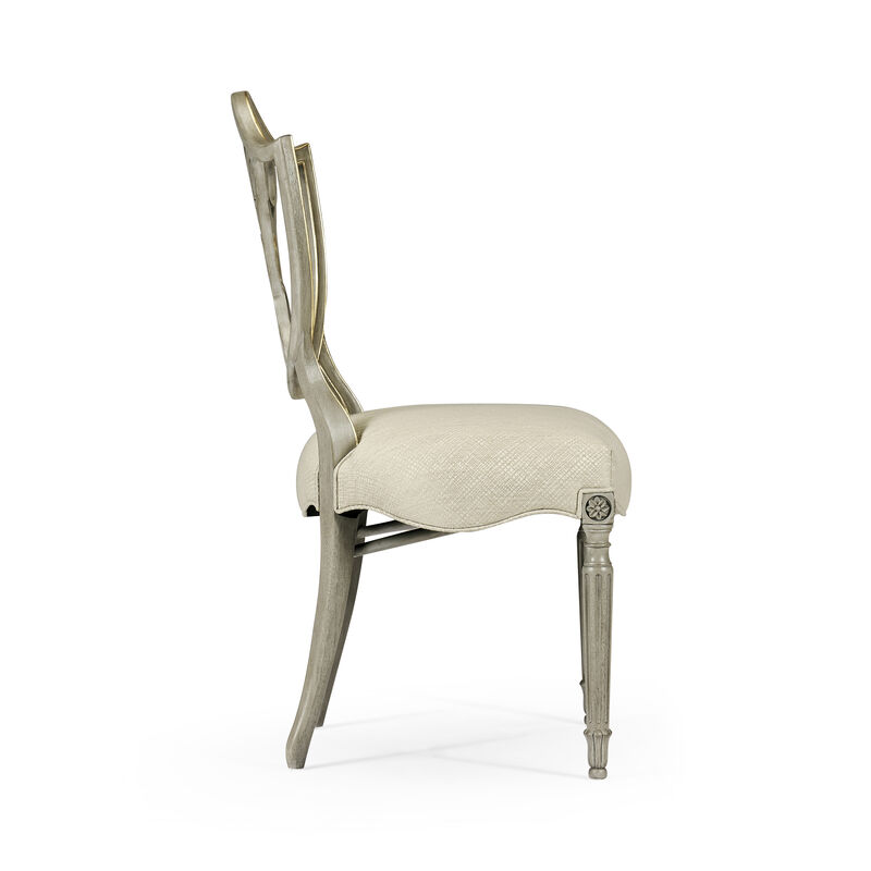 Grey & Gilded Dining Side Chair