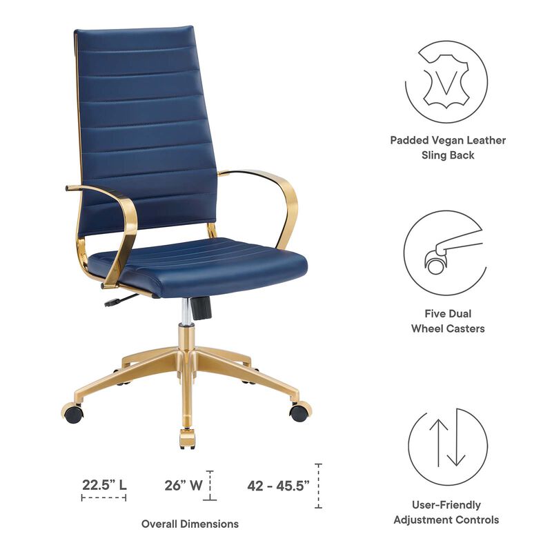 Modway Furniture - Jive Gold Stainless Steel Highback Office Chair