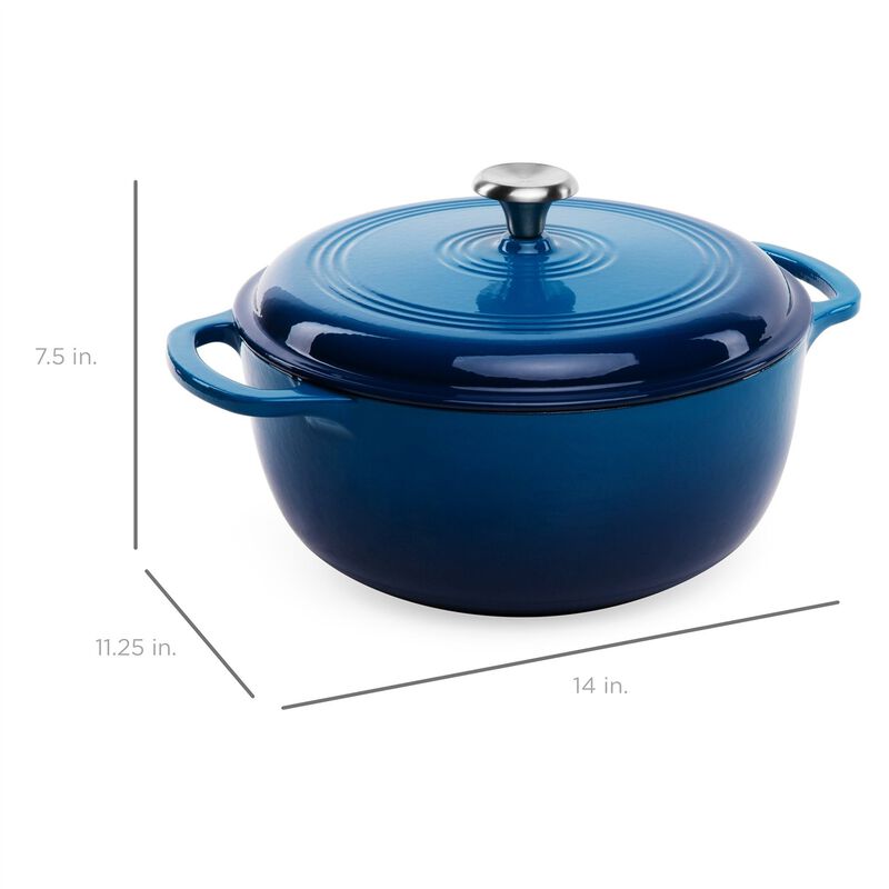 QuikFurn 6 Quart Large Cast-Iron Dutch Oven Kitchen Cookware