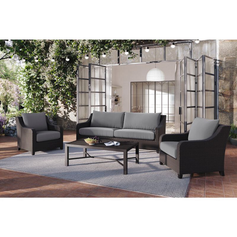 New Classic Furniture Skye 4 Pc Set-Sofa, 2 Chairs, Coffee Table-Gray