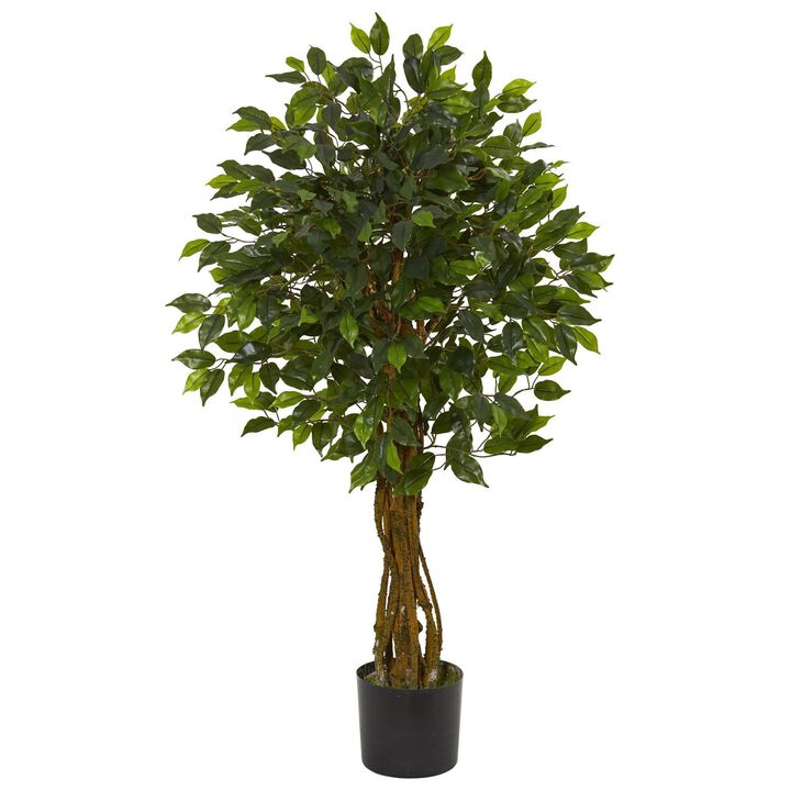 Nearly Natural 4-ft Ficus Tree UV Resistant (Indoor/Outdoor)