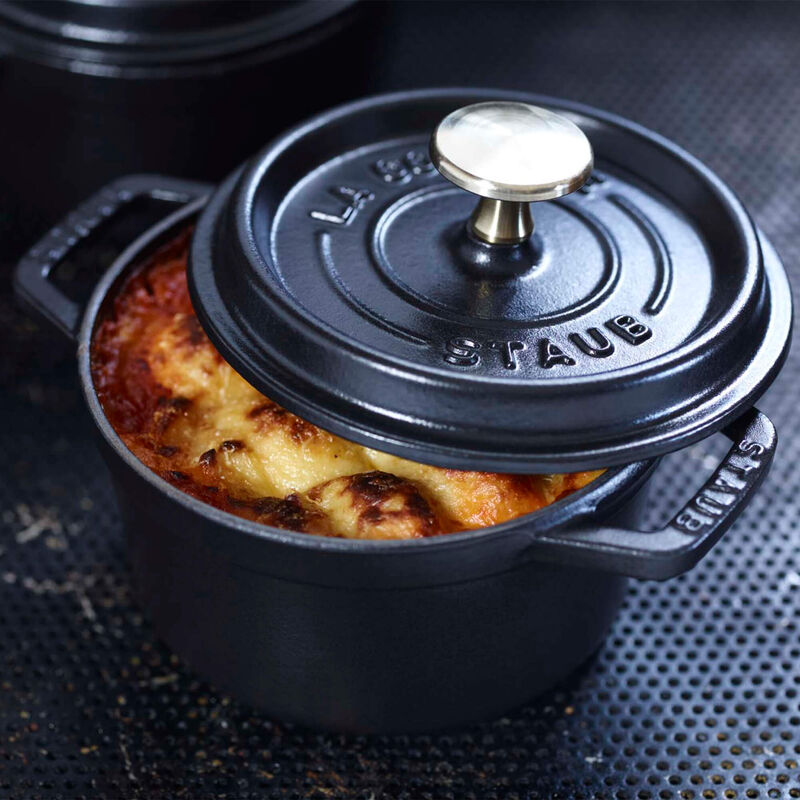 Staub Cast Iron 0.75-qt Round Cocotte - Graphite Grey