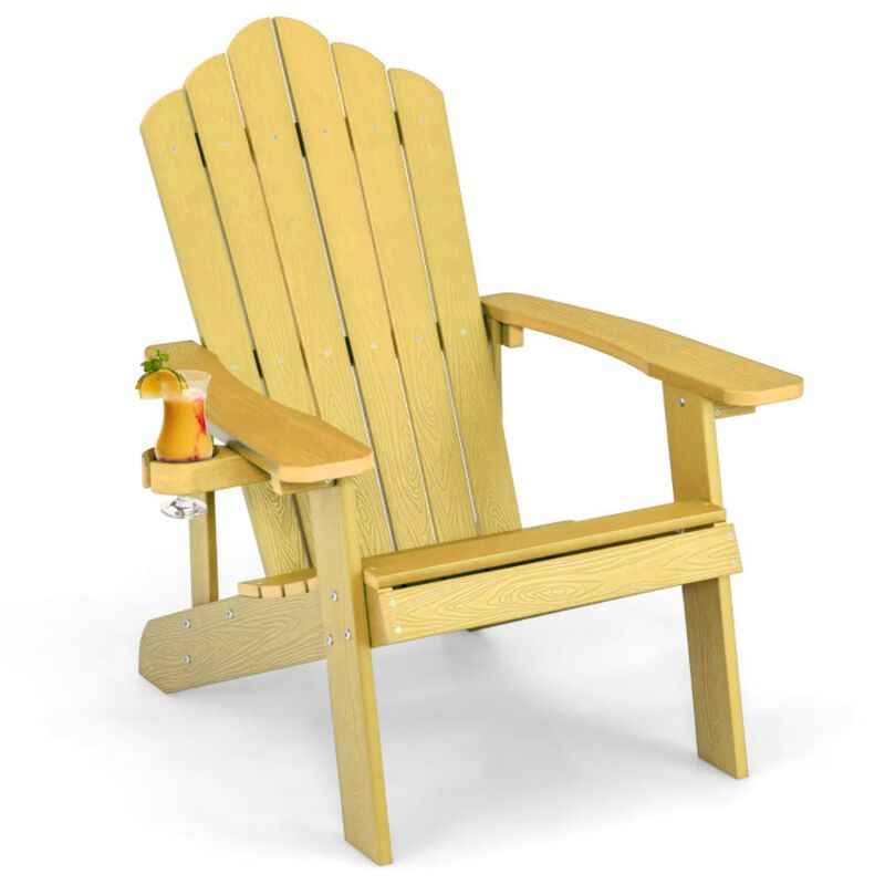 Hivago Weather Resistant HIPS Outdoor Adirondack Chair with Cup Holder