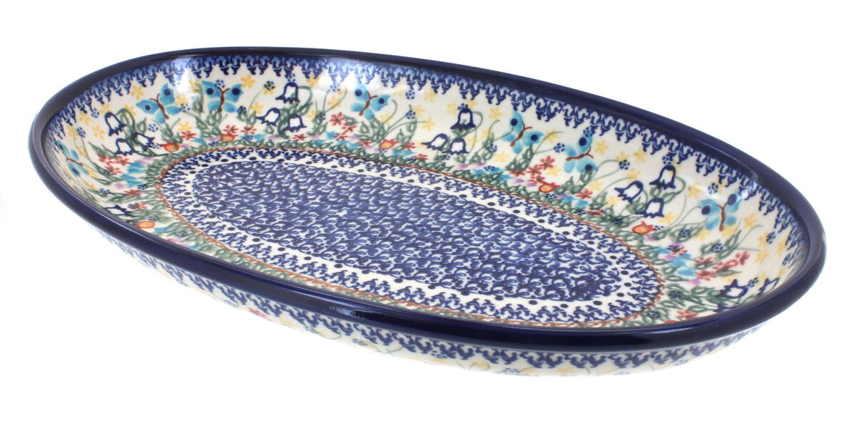 Blue Rose Polish Pottery Scarlett Oval Platter