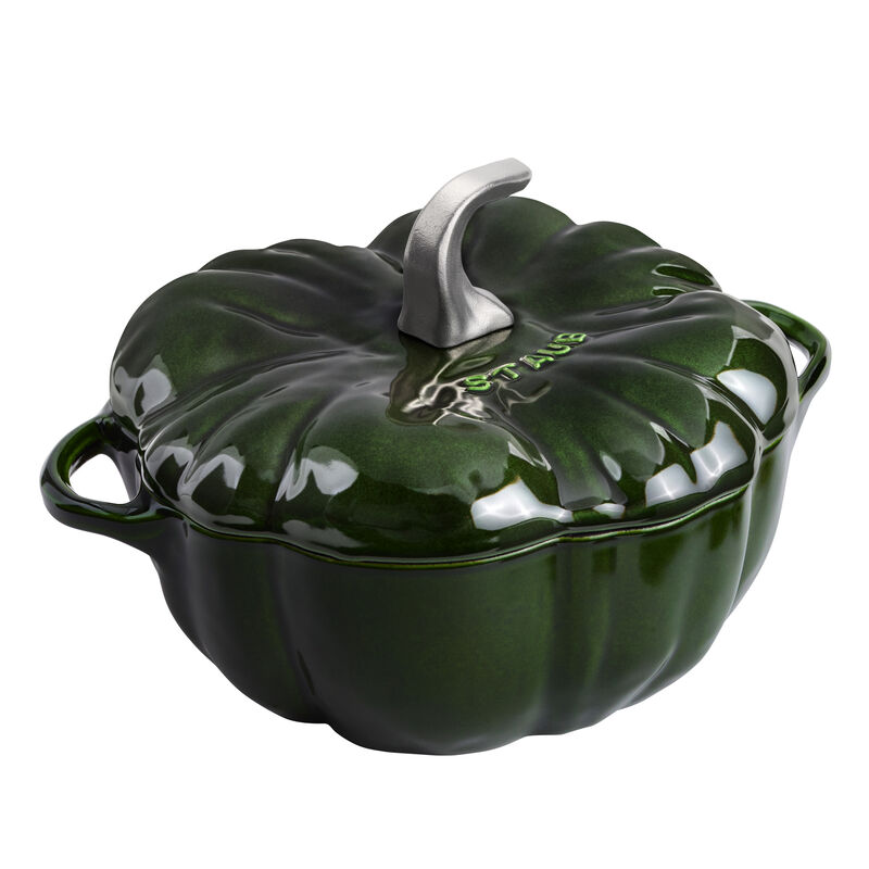 STAUB Cast Iron 3.5-qt Pumpkin Cocotte with Stainless Steel Knob - White Truffle