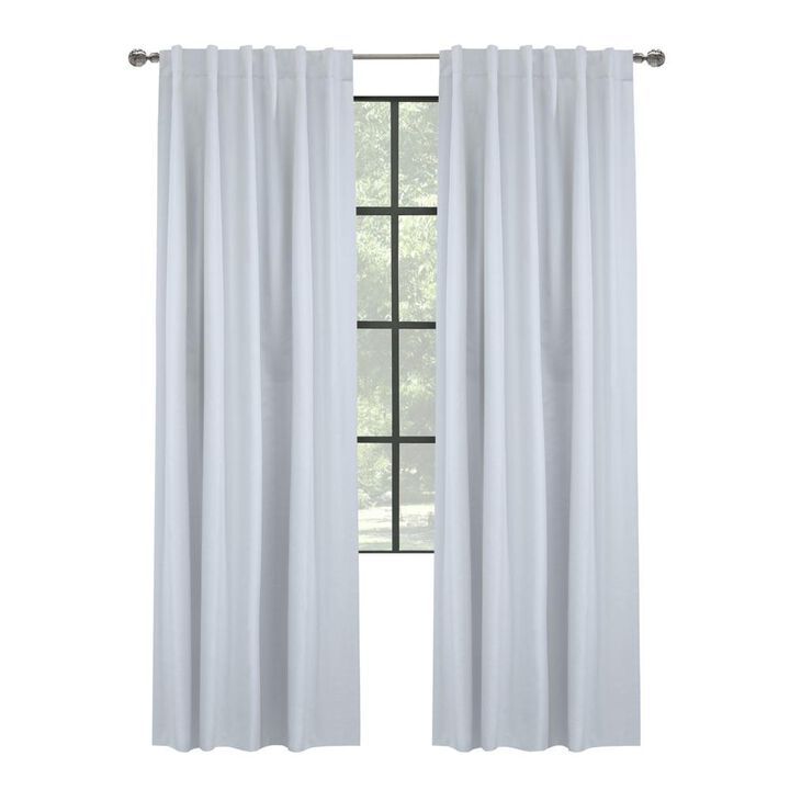 Thermaplus Baxter Total Blackout Back Tab Curtain - 52x95", White