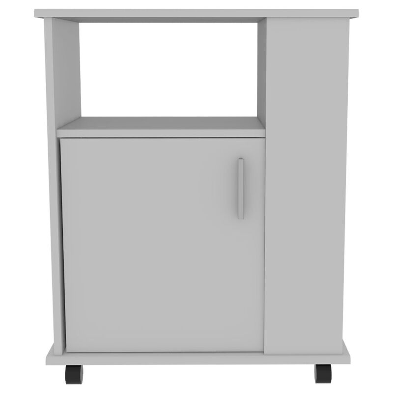 DEPOT E-SHOP Munich Lower Microwave Pantry Single Door Cabinet, Three Lateral Shelves, Two Interior Shelves