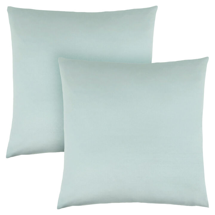 Monarch Specialties I 9341 Pillows, Set Of 2, 18 X 18 Square, Insert Included, Decorative Throw, Accent, Sofa, Couch, Bedroom, Polyester, Hypoallergenic, Blue, Modern