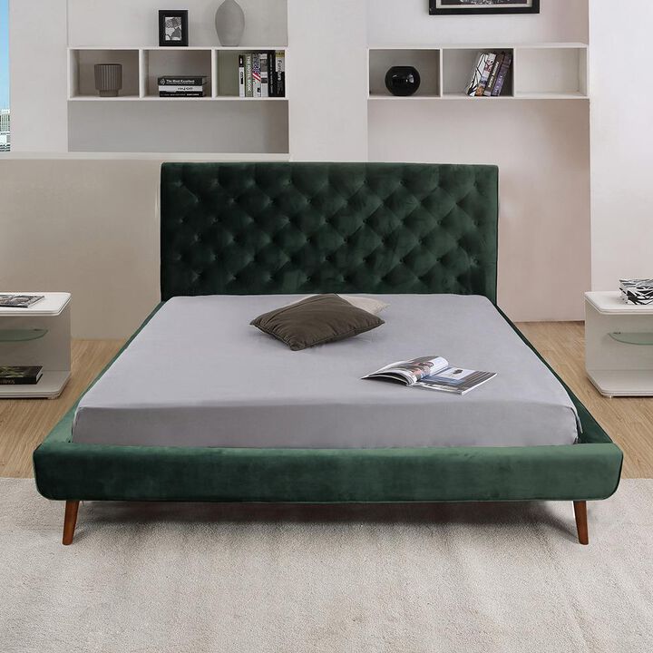 Ashcroft Furniture Co Dillon Queen Velvet Platform Bed