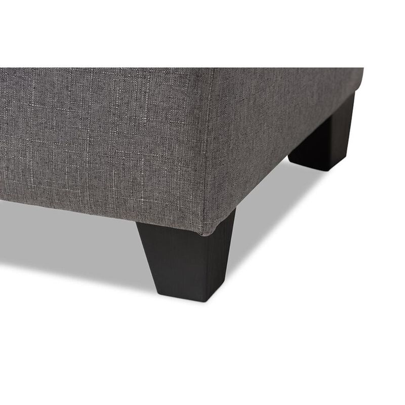 Michaela Modern and Contemporary Grey Fabric Upholstered Storage Ottoman