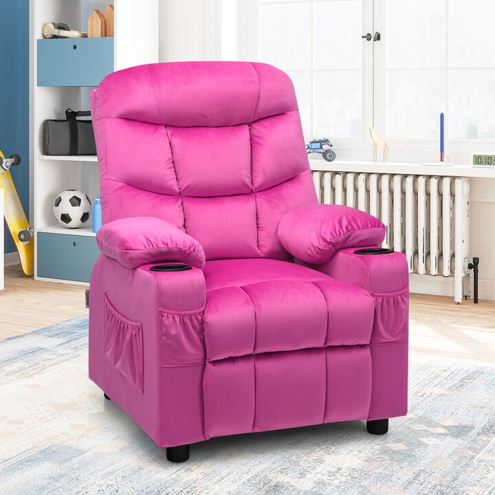 Kids Recliner Chair with Cup Holder and Footrest for Children