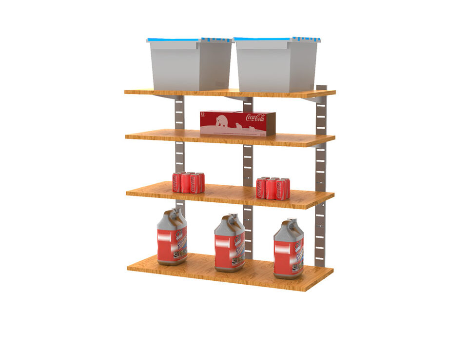 Stirdy Garage / Laundry Room / Pantry Shelving System 91" High with 4 Shelves 48" Length 20"- 22" Width | 2 Sections- Shelves Sold Separately