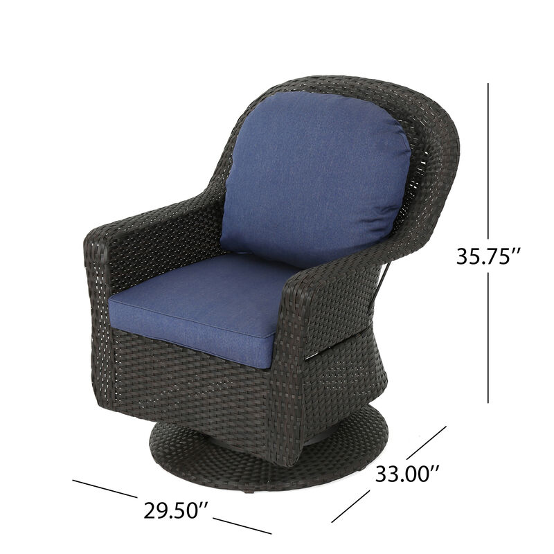 Merax 2 Pieces Outdoor Patio Swivel Rocking Chairs