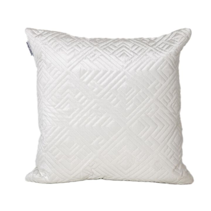 20" White Cotton Throw Pillow