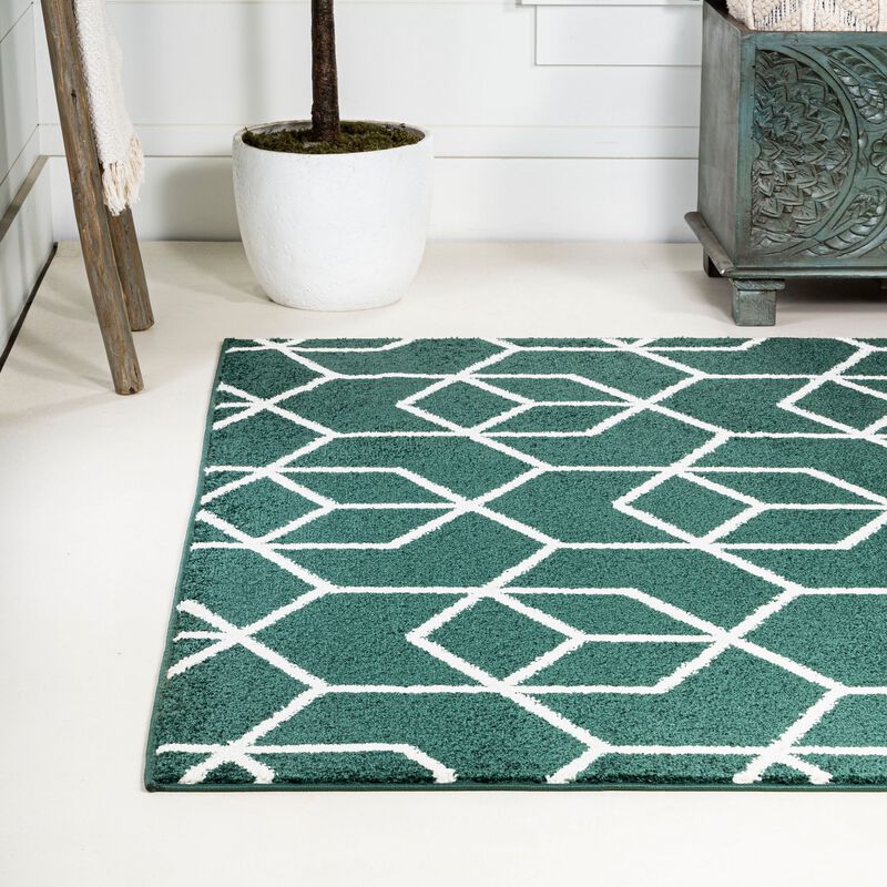 Tumbling Blocks Modern Geometric Area Rug