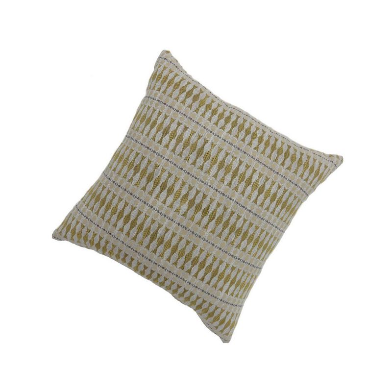 Contemporary Style Simple Traditionally Designed Set of 2 Throw Pillows, Yellow-Benzara