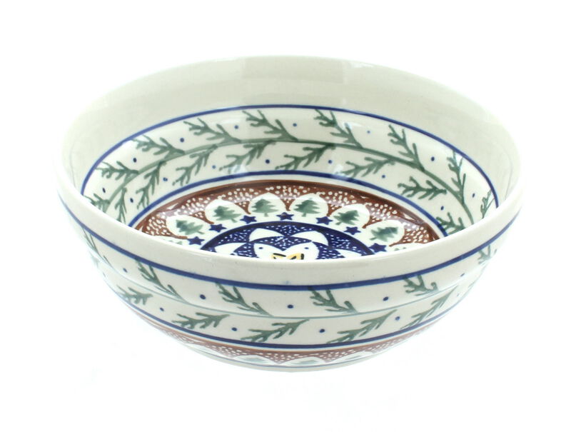 Blue Rose Polish Pottery Evergreen Cereal/Soup Bowl