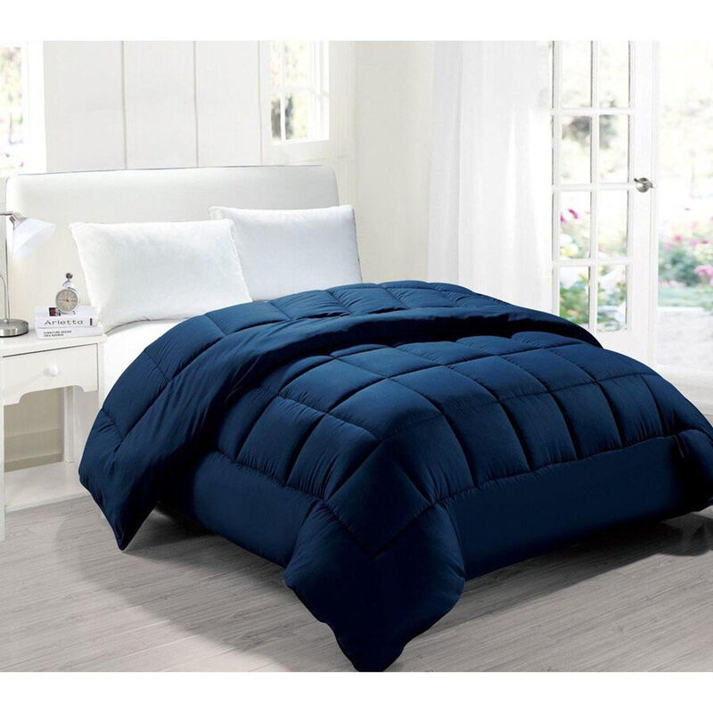 Legacy Decor Goose Down Alternative King Size Comforter, Navy Blue Color