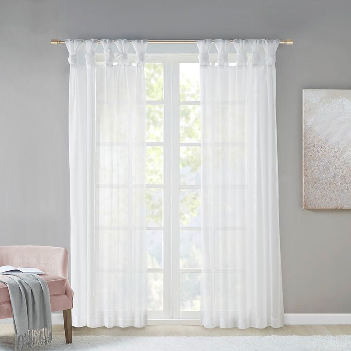 Gracie Mills Anatole Twisted Tab Voile Sheer Window Pair