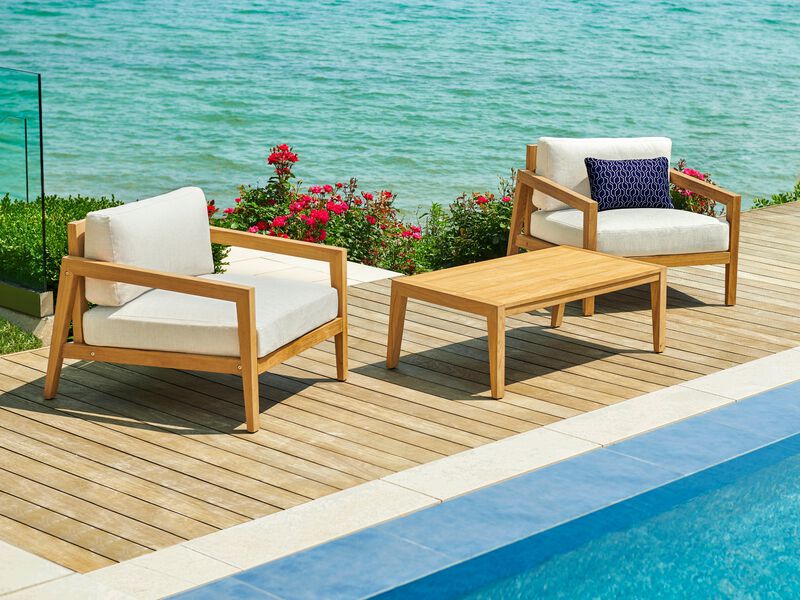 Rhodes 4 Seater Outdoor Conversation Set with Coffee Table & Side Table