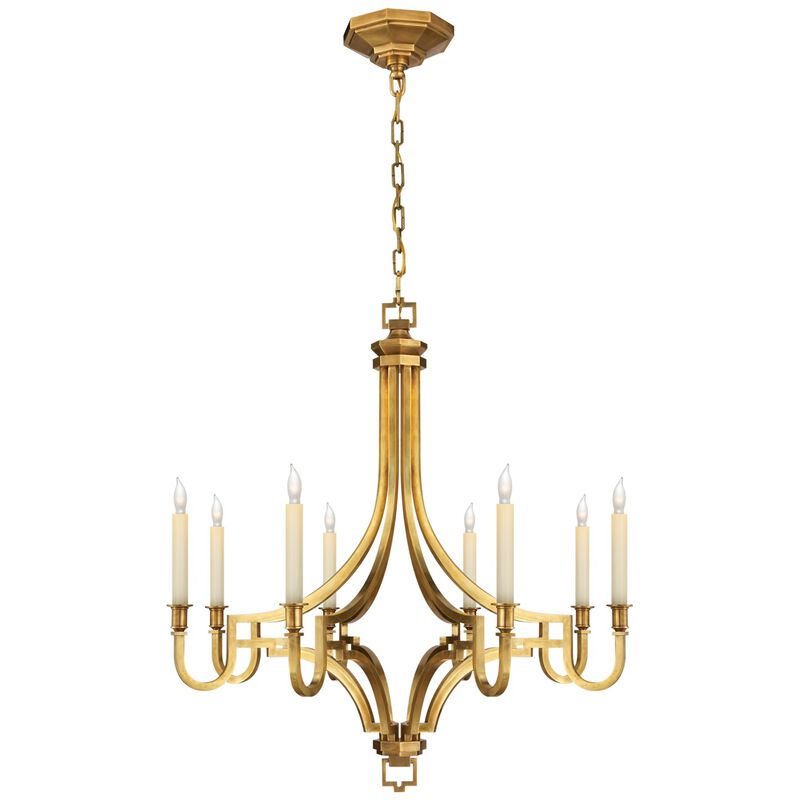 Mykonos Medium Chandelier in Antique-Burnished Brass