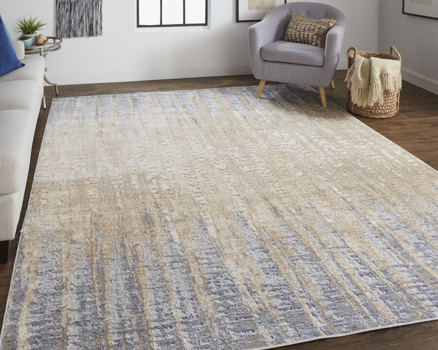 Laina 39G9F Tan/Brown/Blue 2' x 3' Rug