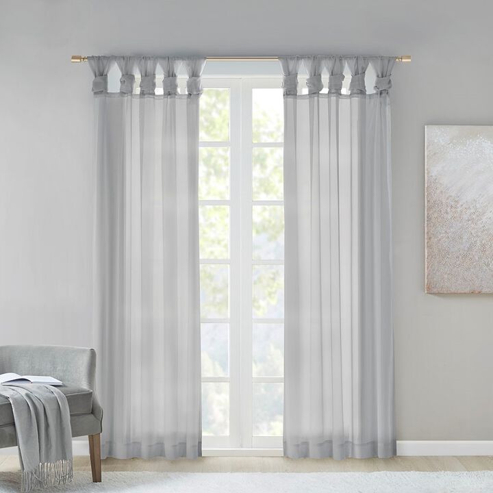 Gracie Mills Anatole Twisted Tab Voile Sheer Window Pair