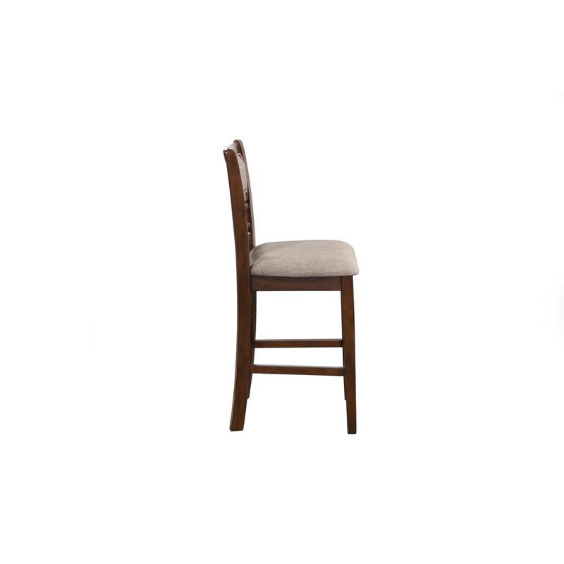 New Classic Furniture Furniture Gia Solid Wood Counter Chairs in Cherry Brown (Set of 2)