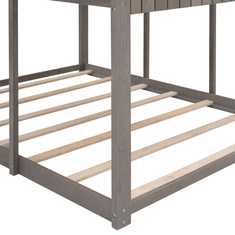 Merax Bunk Bed with Roof and Ladder