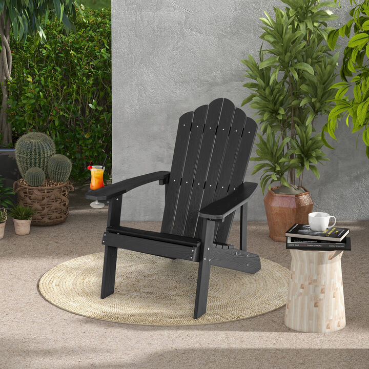 Weather Resistant HIPS Outdoor Adirondack Chair with Cup Holder