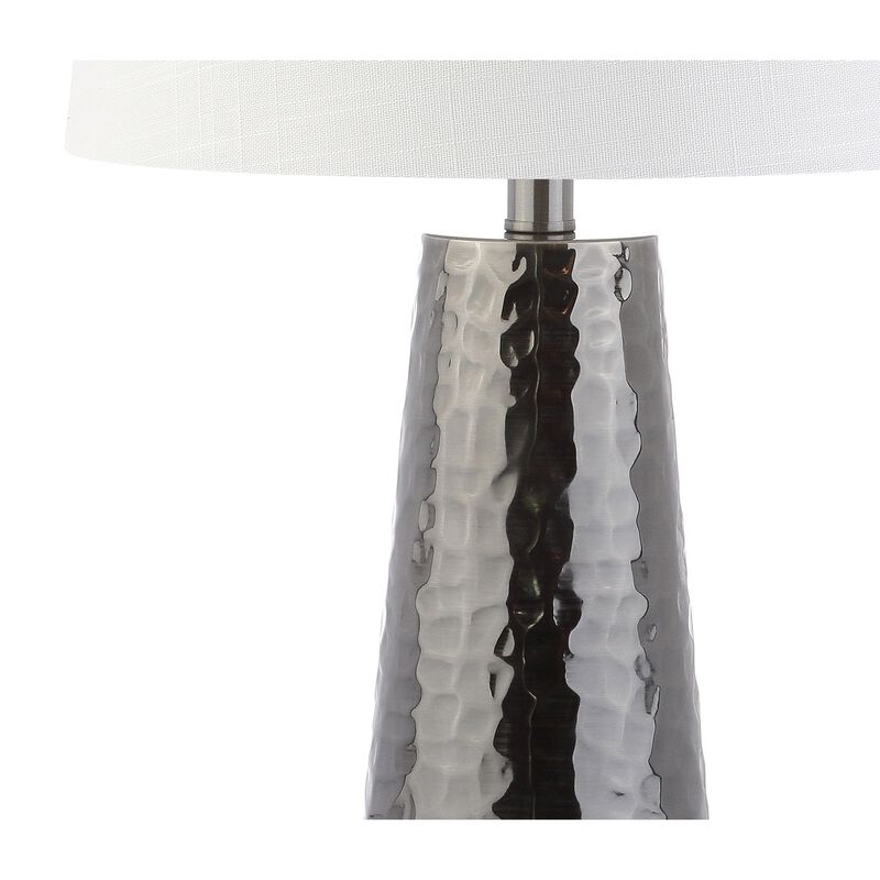 Wells 26" Hammered Metal LED Table Lamp, Black Nickel