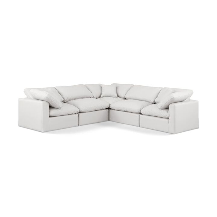 Meridian Furniture Indulge Cream Vegan Leather Modular Sectional