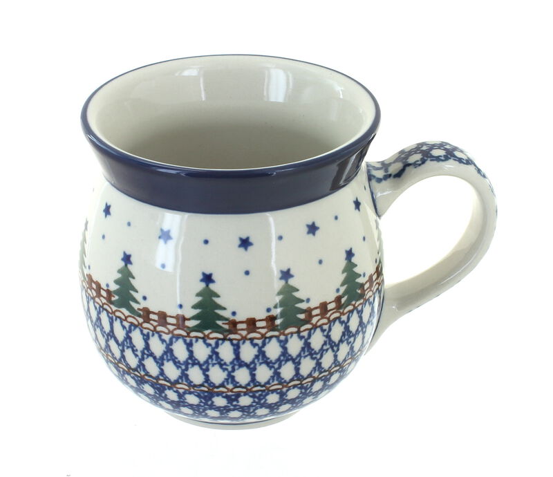 Blue Rose Polish Pottery December Joy Bubble Mug