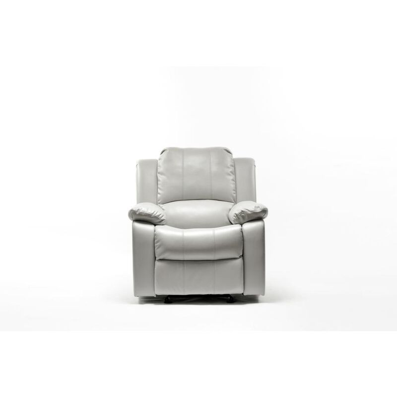 Comfort Pointe Clifton Ivory Leather Gel Glider Rocker Recliner