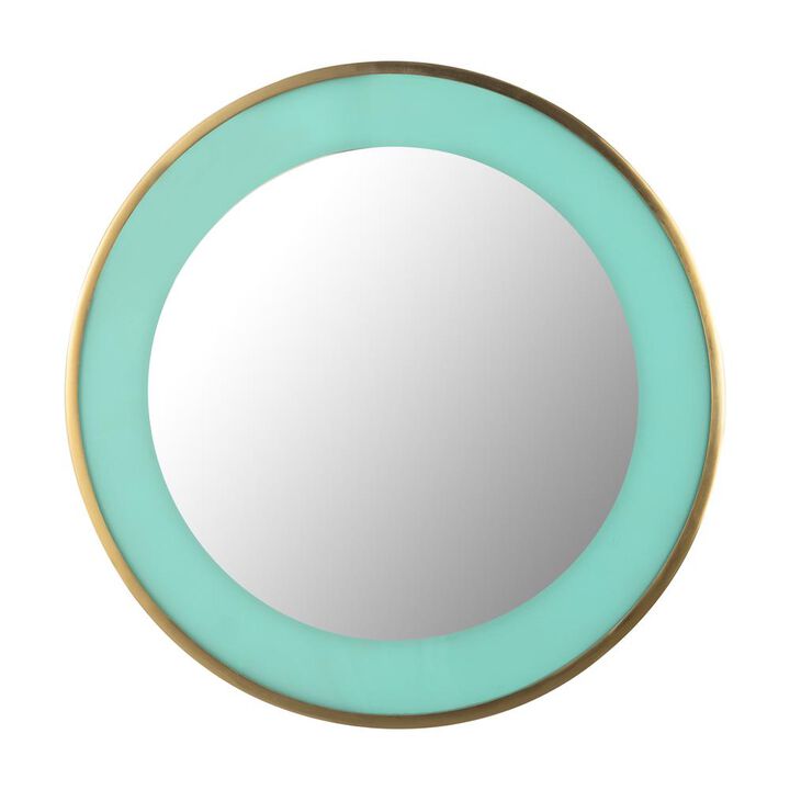 Belen Kox Turquoise Enamel and Brushed Brass Mirror, Belen Kox