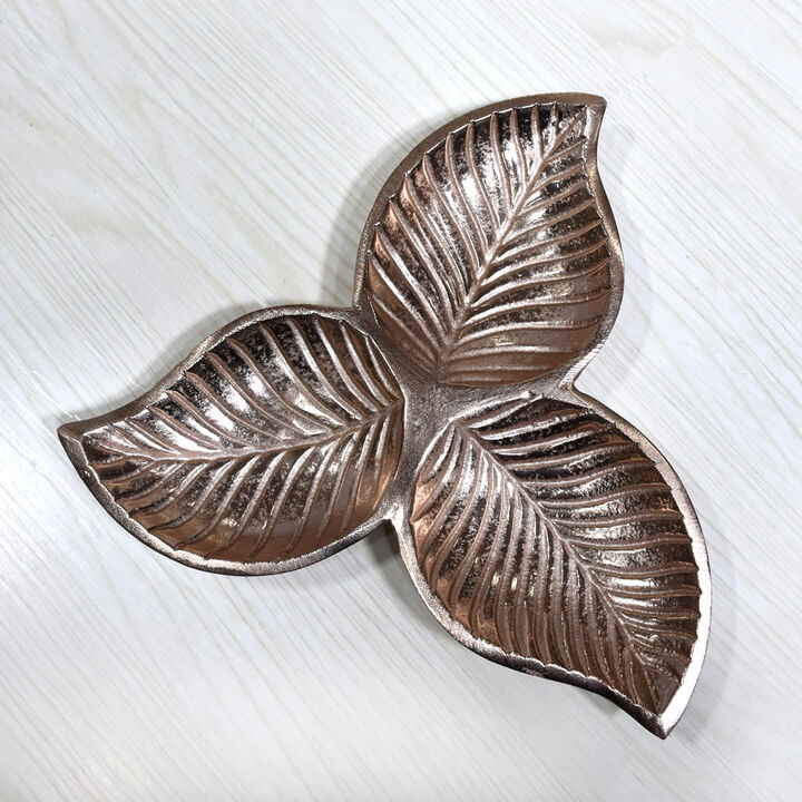 Handmade Decorative Bronze Color Coated 8.26 x 8.26 x 0.98  Inches Aluminium Tray 038AB BBH Home's