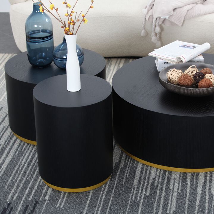 Round Coffee Table - Stylish Design Side Table End Table for Living Room - Fully Assembled