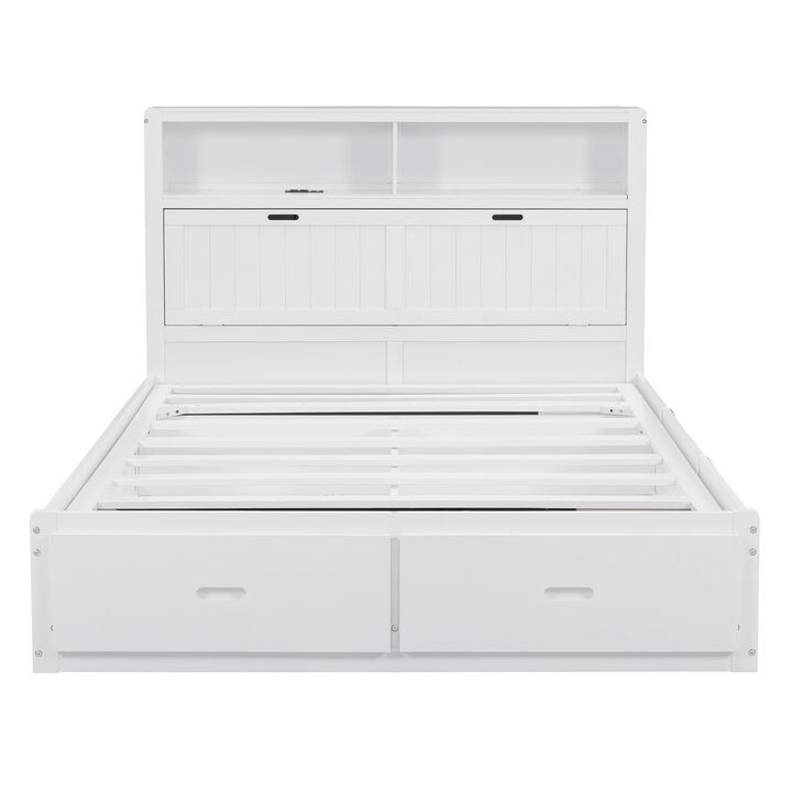 Merax Platform Bed with Storage LED Headboard