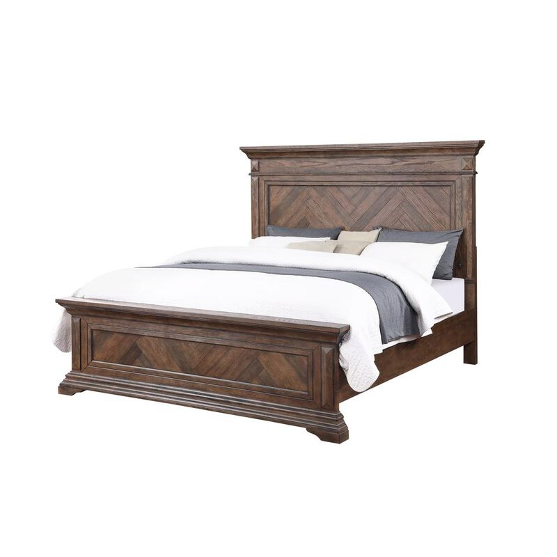 New Classic Furniture Furniture Mar Vista 5/0 Solid Wood Queen Bed in Brushed Walnut