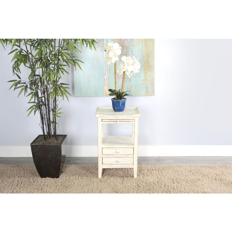 Sunny Designs White Sand Side Table