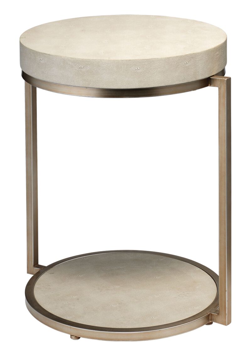 Chester Faux Shagreen Round Side Table