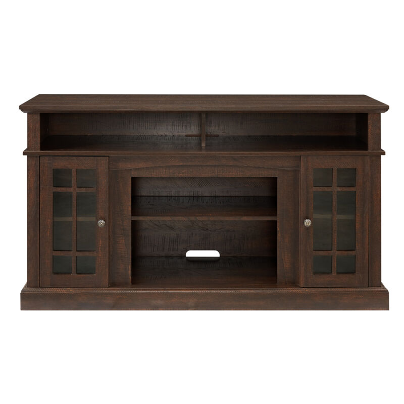 Classic TV Media Stand Modern Entertainment Console for TV Up to 65" with Open and Closed Storage Space, Espresso, 58.25" Wx15.75" Dx 32" H