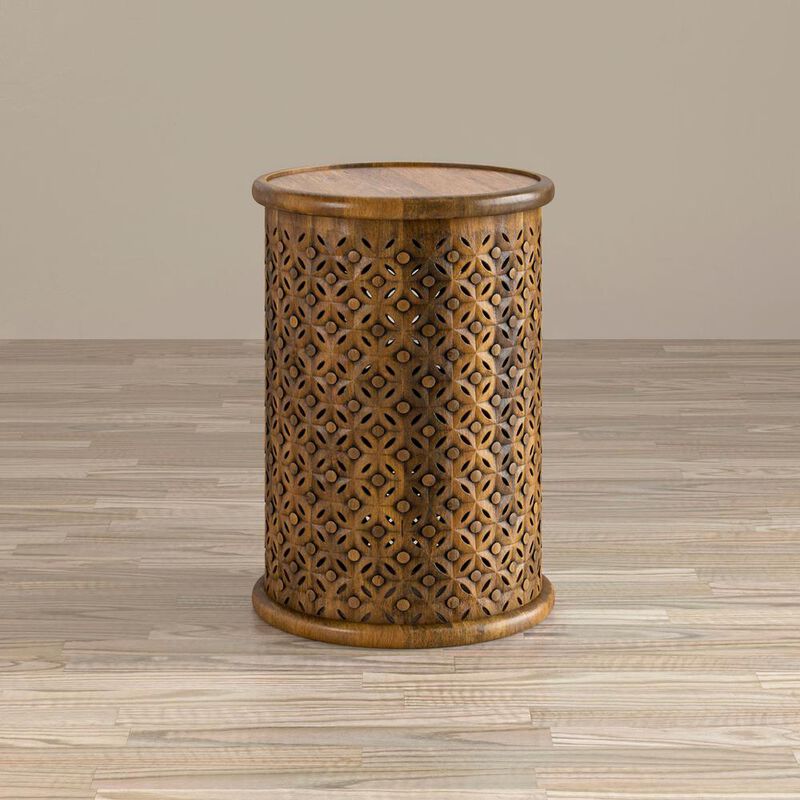 Jofran Distressed Hardwood Global Drum End Table