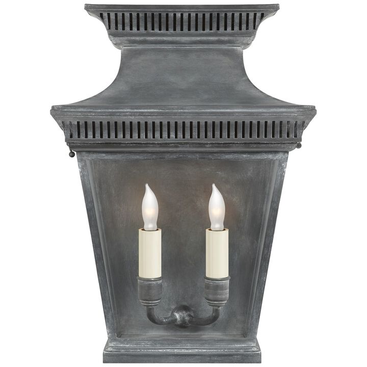 Elsinore Medium 3/4 Wall Lantern in Weathered Zinc