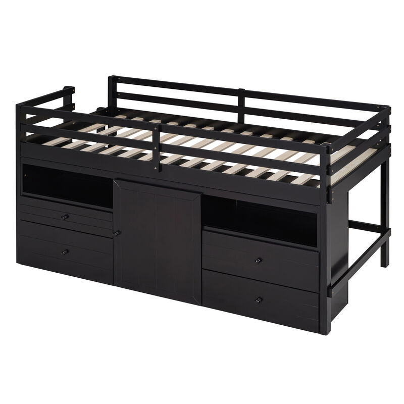 Merax Loft Bed with 4 Drawers