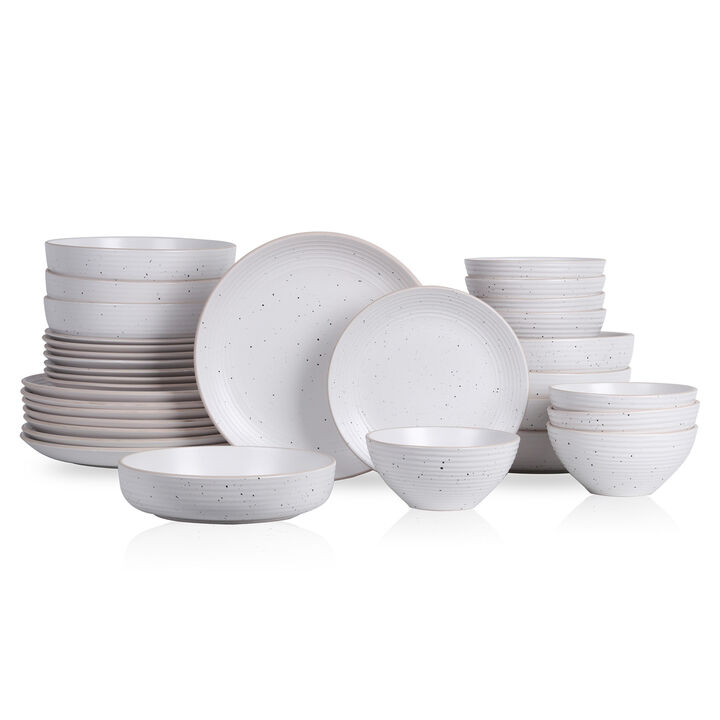 Stone Lain Lauren Stoneware 16 Piece Dinnerware Set, Charcoal