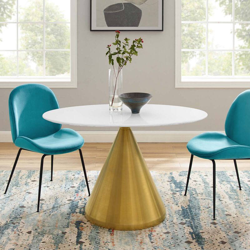 Modway - Tupelo 48" Oval Dining Table Gold White